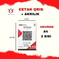 QRIS PRINT | QRIS PAY + Acrylic A4 | 2 sides + Laminating (Digital Area)