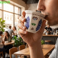 EPOCH Latte Espresso Mug, Art Flower Design Ethnic Style Ceramic Coffee Cup, Creative Star Moon Patt