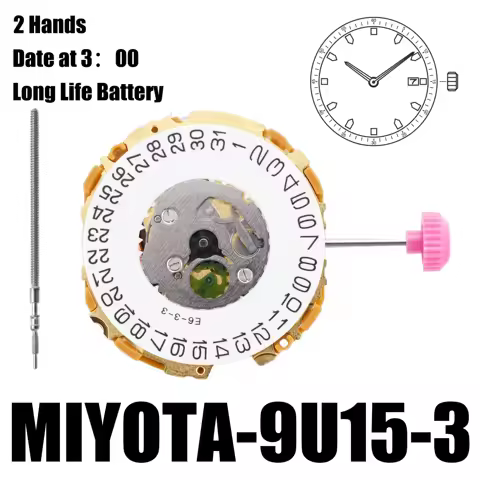 9U15 Movement Miyota 9U15 Movement Super slim 9U15-3 Perfect for designs with an ultra-thin profile