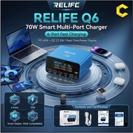 RELIFE Q6 70W 6-Port Smart Charger PD+QC 65W Type-C Fast Charging Tool