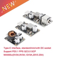 PD65W Fast Charging Module Type-C USB Interface Supports PD3.1 QC3.0 SCP PPS Fast Charger 5V 9V 12V 