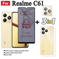 3 IN 1 Realme C61 กระจกนิรภัยRealme C63 C53 หมายเหตุ 50 Anti-Spyความเป็นส่วนตัวฟิล์มเซรามิคRealme C5