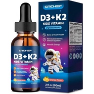 Vitamin D3 K2 Drops for Kids - Liquid Supplement with Magnesium for Calcium Absorption, Joint Health