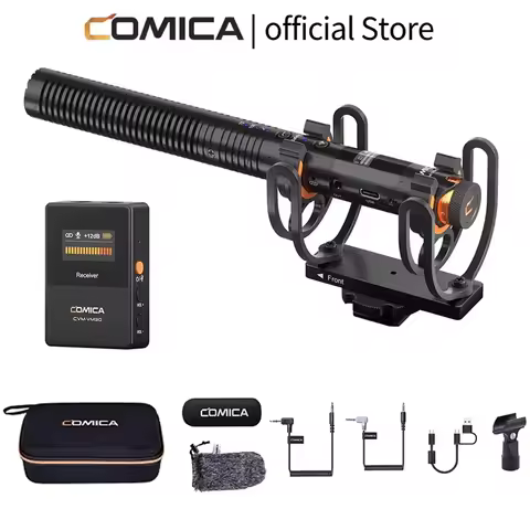 COMICA VM30 2.4G Super Cardioid Condenser Wireless Microphone Shotgun Mic With Gain Control for Came