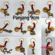 GANTUNGAN 12 SHIO KEYCHAIN MADE OF COPPER MATERIAL Lucky Coin Keychain | Pure Copper Prosperity and 