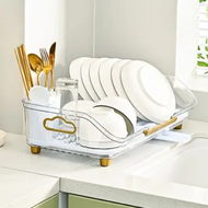 [SK] L168 Kitchen Rack Bowl Plate Utensils Organizers Draining Dish Shelf 厨房置物架碗盘餐具收纳架沥水架