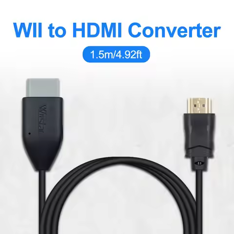 WII to HDMI Converter 1.5m/4.92ft Wii2HDMI-Compatible Converter Adapter WII Cable for WII on HDTV Bo