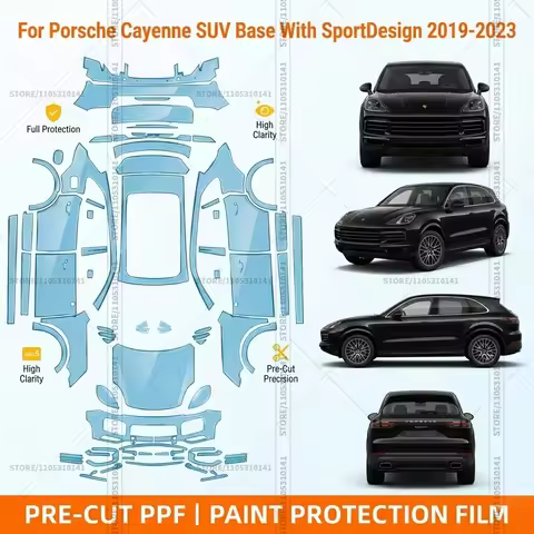 Pre-Cut Paint Protection Film PPF Transparent Bumper Clear Bra Car Film For Porsche Cayenne SUV Base