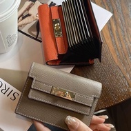 High-End Short Wallet woman Small Multi-Card Slot Organ Leather dompet perempuan卡包 card holder walle