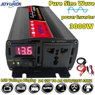 JOYUHON 3000W Power Inverter Pure Sine Wave Car Solar Inverter DC 12V/24V To AC 220V Portable Conver