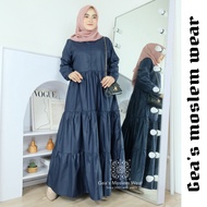 Gamis Rempel Susun Bahan Crinkle Airflow / Busana Muslimah Terbaru / Gamis Wanita Terbaru / Pakaian 