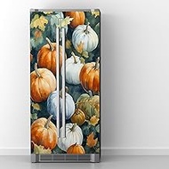 WOOHOOROO Peel and Stick Refrigerator Wrap Fridge Decor Watercolor Pumpkins Mural Sticker Wall Door 