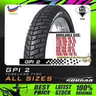 TAYAR MOTORSIKAL COUGAR GPI2 TUBELESS TYRE 90/90-16, 110/90-16, 110/70-17, 90/90-18, 90/90-19, 100/9