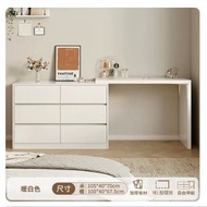 日式組合 梳裝枱 電腦桌 衣櫃 書枱【105cm桌+100cm6抽櫃】暖白色