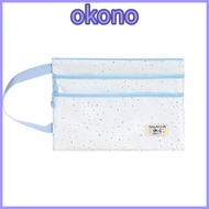 OKONO File Bag, Polka Dot Design Large Capacity Handbag, INS A4/A5 Three Layers Exam Papers Storage 
