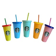 vidz6429 Reusable Plastic Tumbler with Lid and Straw Starbucks Cup 24 fl oz Set of 1 or 5 colour changing Gifts wine