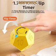 MNWHUC Automatic Rotating Timer, 12-hedron 1/3/5/10/15/20/25/30/45/60/90min USB Rechargeable Timer, 
