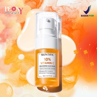 SKINTIFIC 10% Vitamin C Brightening Glow Serum 20ml |Brightens Black Spots & Disguises Acne Scars