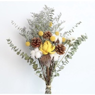 Minimalist flower bouquet, rustic floral, neutral bunny tail, wheat, cotton, preserved grass, birthday, wedding