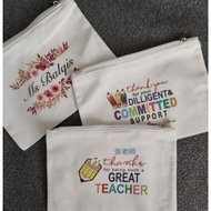 Customized /Personalized Teachers Pouches, Pencil Case, Pouch, Makeup Pouch, Teacher's Day