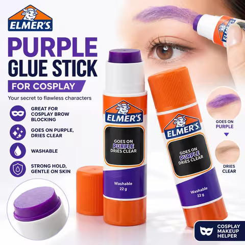 22g Elmer's Disappearing Purple Glue Stick Clear Brow & Lash Styling Glue Stick Washable for Eyebrow