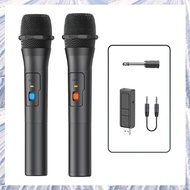 (NDPB) 2PCS Wireless Microphone System Kits USB Receiver Handheld Black