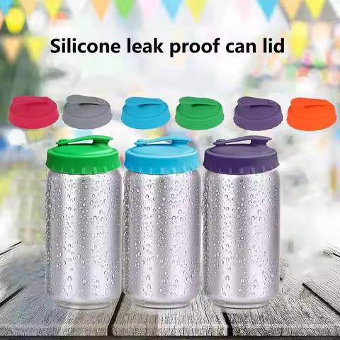 Silicone Soda Can Lid Reusable Can Stopper for Soda Beer Drinks Juice Coke Beverage Fits Standard Ca