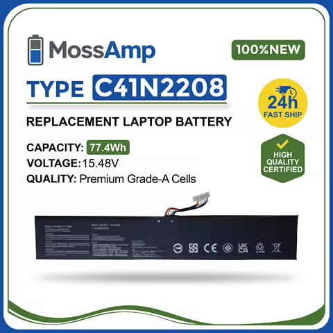 MossAmp C41N2208 DIY Upgrade 77.4Wh High Capacity for ASUS ROG Ally RC71L PC71L NR2301L (2023) Z1 Ex