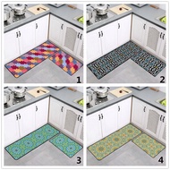 2pcs/set Geometric pattern Long Mats Kitchen Floor Mats Carpets Anti-slip Rugs