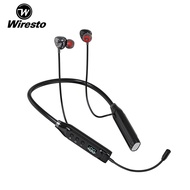 Wiresto Wireless Earbuds Neckband Wireless Headphones Karaoke Monitor Earbuds E-Sports Soft Silicone Sport Earphone HD Stereo Headset with Microphone