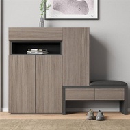 Carpenter - 簡約現代白色鞋櫃入戶多層儲物玄關櫃帶換鞋凳鞋櫃