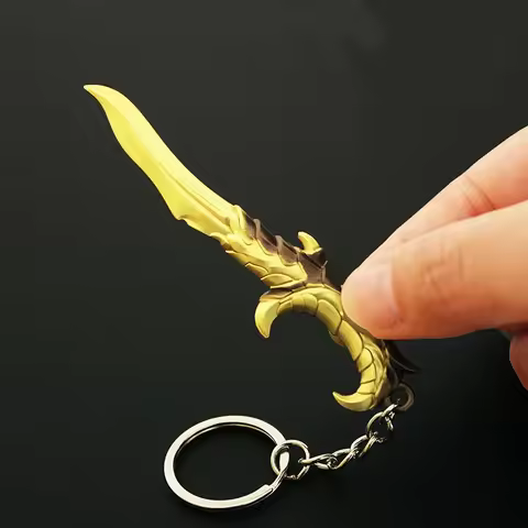 9cm Valorant Melee Reaver Model Pendant Keychain for Men Elderflame Skin Dagger-Shaped Key Ring Fans