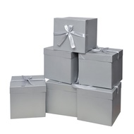 【พร้อมสต็อก Good Deal 】 กล่องของขวัญวันแม่ (6 ชิ้น) กล่องของขวัญแต่งงานกล่องแสดงหน้าต่างกระดาษแข็งสําหรับของขวัญเปล่ากล่องของขวัญ DIY พร้อมฝาปิดและตกแต่งริบบิ้น