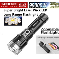 [Zoom Far 2000m]SuperBright XHP70 LED Long Range Zoomable Flashlight USB Rechargeable TorchLight Lam