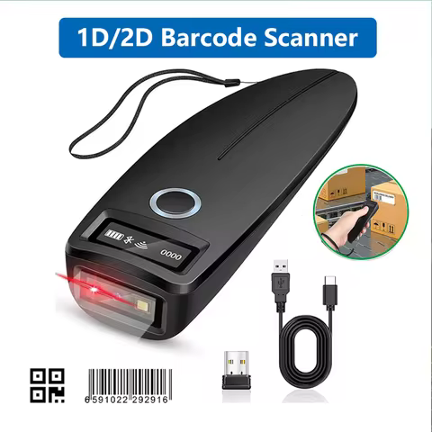 Portable Bluetooth Barcode Scanner Handheld 1D/2D Code Wireless Barcode Scanner Supermarket Logistic