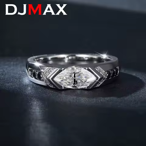 2023 New DJMAX 1.26ct Marquise Moissanite Diamond Rings For Women Original 925 Sterling Silver Lady‘