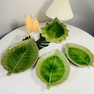 Celadon collection จานใบไม้ จานตำลึง จานใบองุ่น ลายศิลาดล จานสีเขียว
