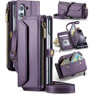 Case for Samsung Galaxy Z Fold 7 5G 2025 Zipper Wallet Cover with S Pen and Leather Flip RFID Blocki