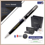 Parker Sonnet Ballpoint Pen - Black Chrome Trim (with Black - Medium (M) Refill) / {ORIGINAL} / [KSGILLS Pen Gifts]