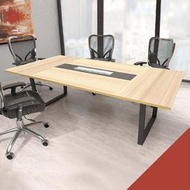 【沙發世界家具】4*8尺橡木板口型鐵腳會議桌＊＊〈P361053-05〉辦公桌/電腦桌/書櫃/書架/書桌