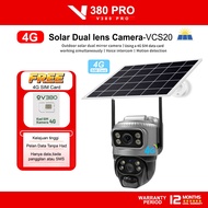 V380 Pro Solar Outdoor Cctv Camera VCS-20 Wireless Dual lens Waterproof 4G 360° HD 1080P Wifi IP Cam