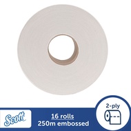 Scott® Essential™ Jumbo Toilet Roll/Toilet Tissue 06111 - 16 rolls x 250m white, 2 ply sheets (4000m)