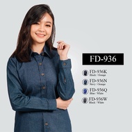 FD-936 BAJU KORPORAT DENIM WANITA ~ LONG SLEEVE