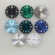 28.5MM Non-logo Watch Dial Sunburst Pattern Bar Studs Green Luminous Watch Dial  for NH35/8215/2836 