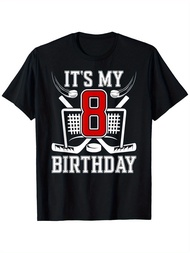 8Th Birthday Ice Hockey Boy 8 Year Old Ice Hockey Player T-Shirt
