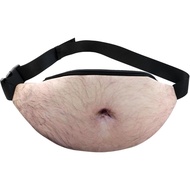 NODG Belly Waist Bag Fun White Elephant Gift Adult Fun Prank Gift 3D Men's Beer Fake Belly Dad Bag W