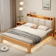 Single Bed Frame Loft Bed 1.8 Meters For Two People Solid Wood Bed Frame With Storage 1.5-Meter Sing