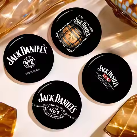 Classic Whiskey Logo J-Jack D-DanielS Tinplate Pin Button Custom Anime Role Old-school Brooch Cartoo