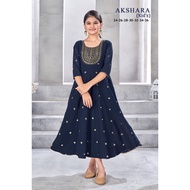 KID'S ANARKALI GOWN GEORGETTE FULL EMBROIDERY SEQUENCE WORK