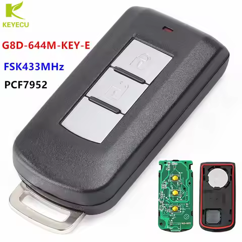 KEYECU Replacement Smart Remote Key Fob 2 Buttons 433MHz PCF7952 Chip for Mitsubishi Outlander 2008-